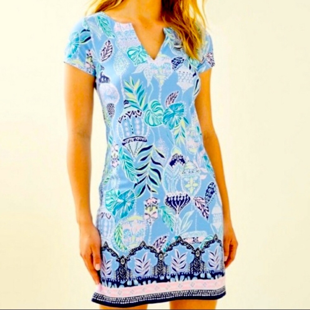 NWT $118 Lilly Pulitzer Blue Peri Lapis Lanterns 🏮UPF 50+ Sophiletta 👗…
